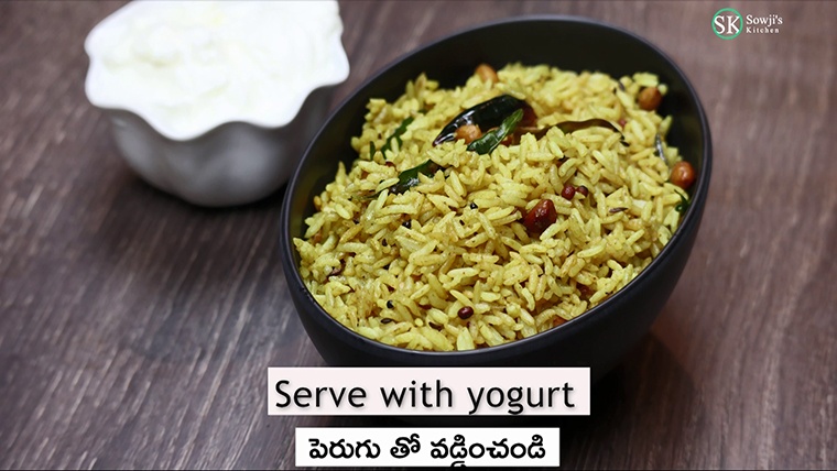 Puliyogare, Puliyodarai, Tamarind Rice is ready. Serve with curd aka desi dahi or Indian plain yogurt.