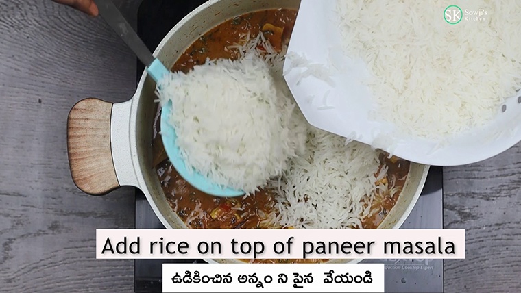 Rice on top of paneer