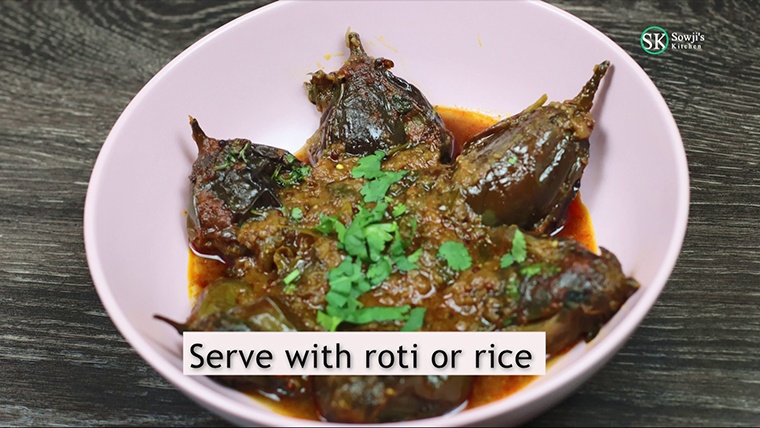 Serve brinjal curry