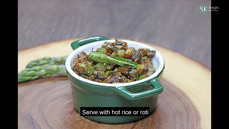 Asparagus Stir Fry| Indian-Vegetarian Recipe - Sowji's Kitchen