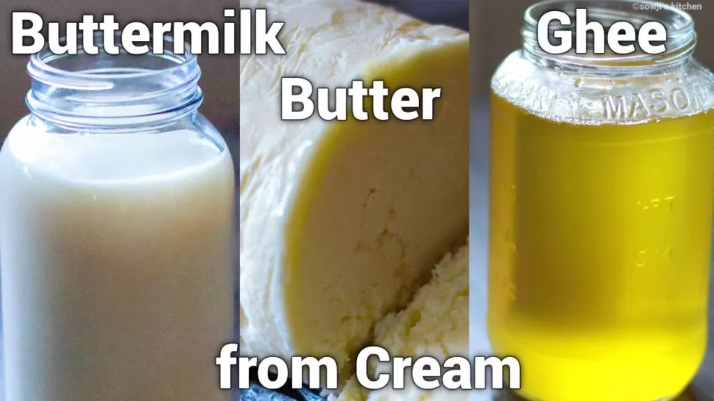 How to Make Butter, Buttermilk, Ghee using Heavy Cream