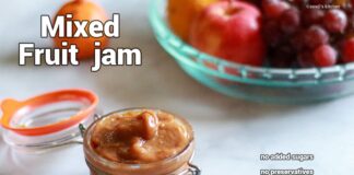 Mixed fruit jam with no added sugar
