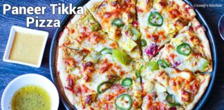 Paneer tikka pizza | Homemade pizza with paneer Paneer tikka pizza