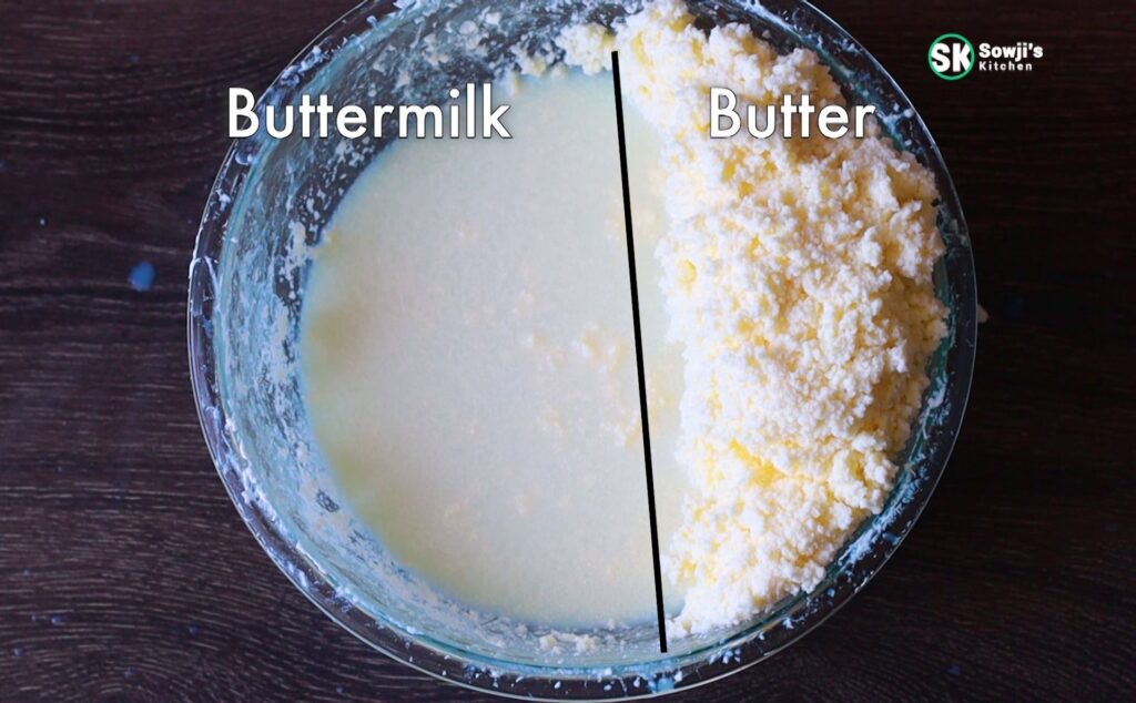 Butter and buttermilk are separated