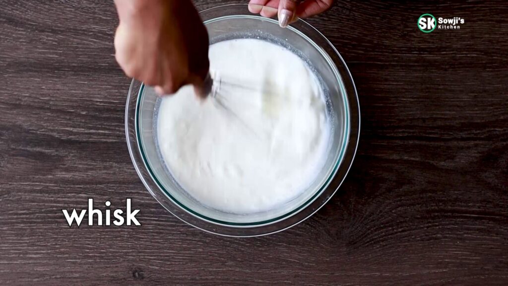 Whisk the sour curd to make creamy yogurt and add water to make buttermilk