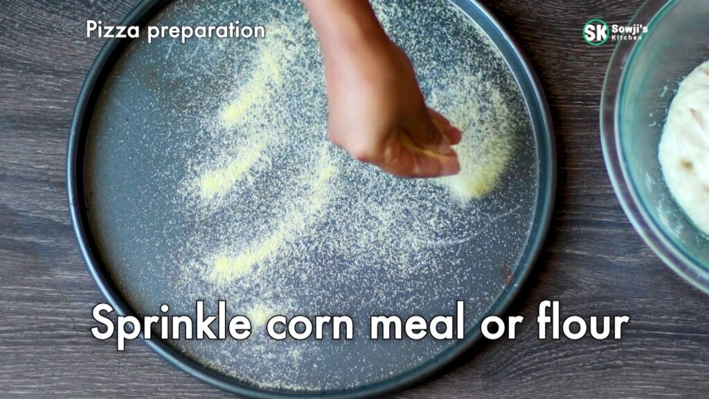 Sprinkle corn meal
