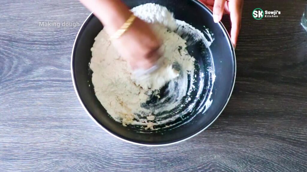 Mix wheat flour and water