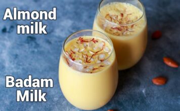 Badam milk | Kesar badam drink badam milk